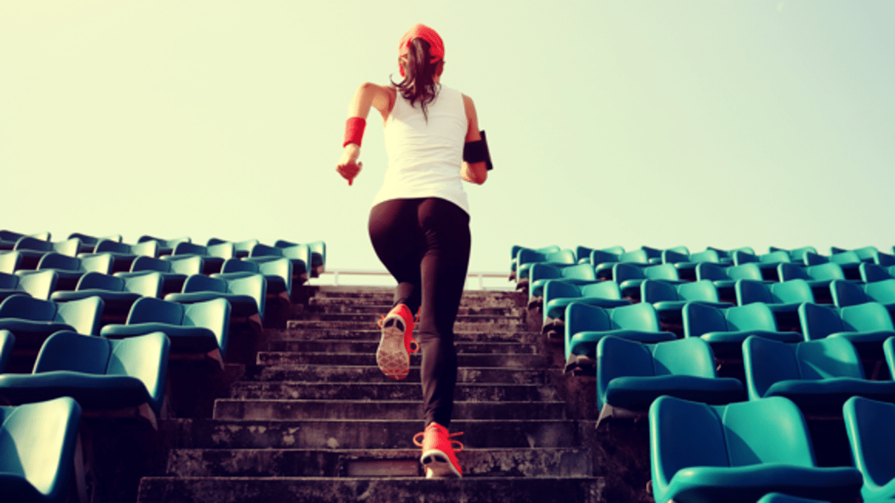 Running up the stairs helps get rid of cellulite